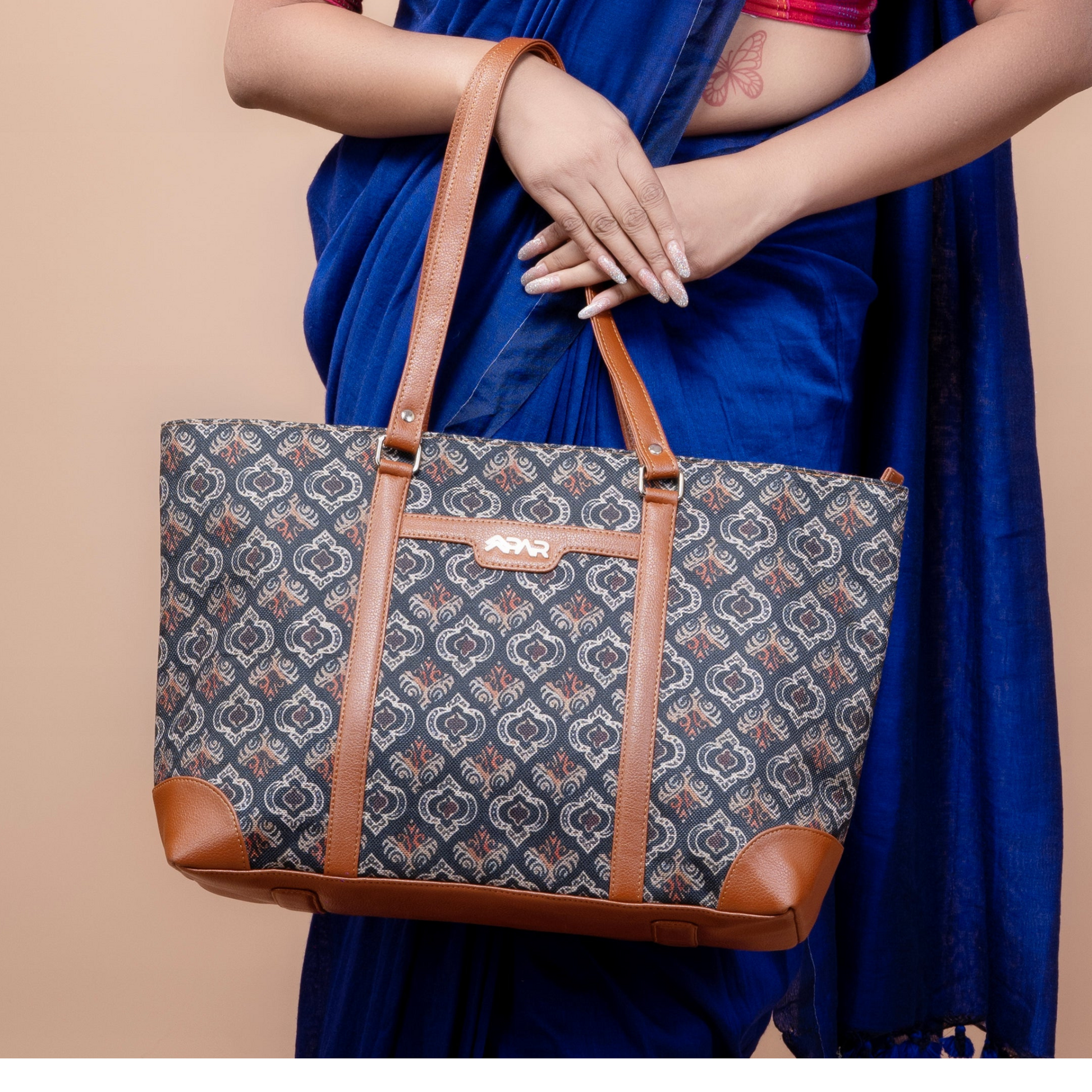 Ajrakh Shaded Office Tote Bag Model